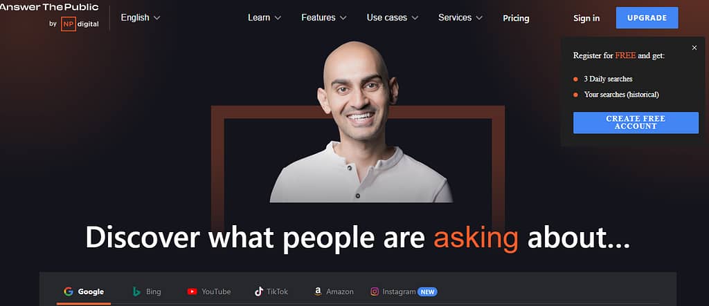 AnswerThePublic free SEO tool