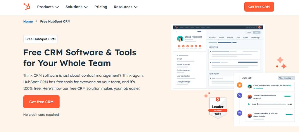 Hubspot free crm tool